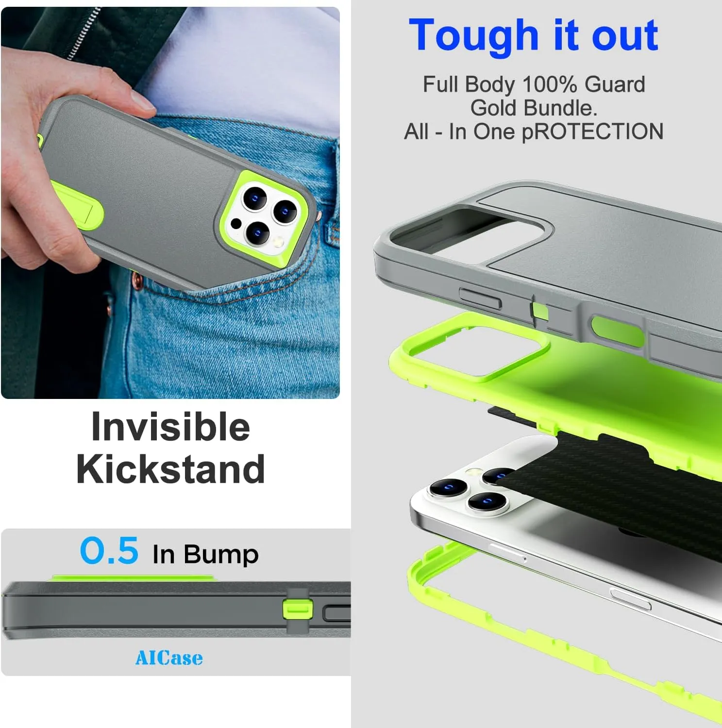 iPhone 16 Pro Case(6.3") Magnetic Heavy Duty Drop Protection Full Body Proof Military Protective