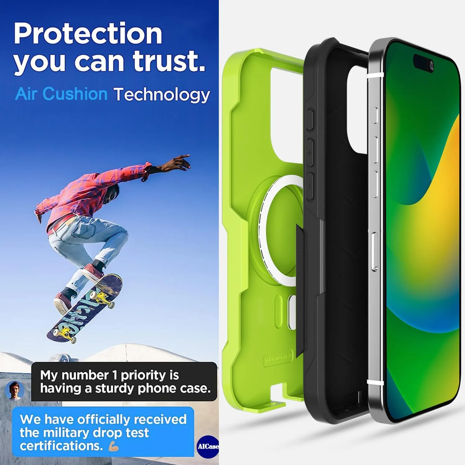 iPhone 16 Pro Case(6.3") Magnetic Heavy Duty Drop Protection Full Body Proof Military Protective