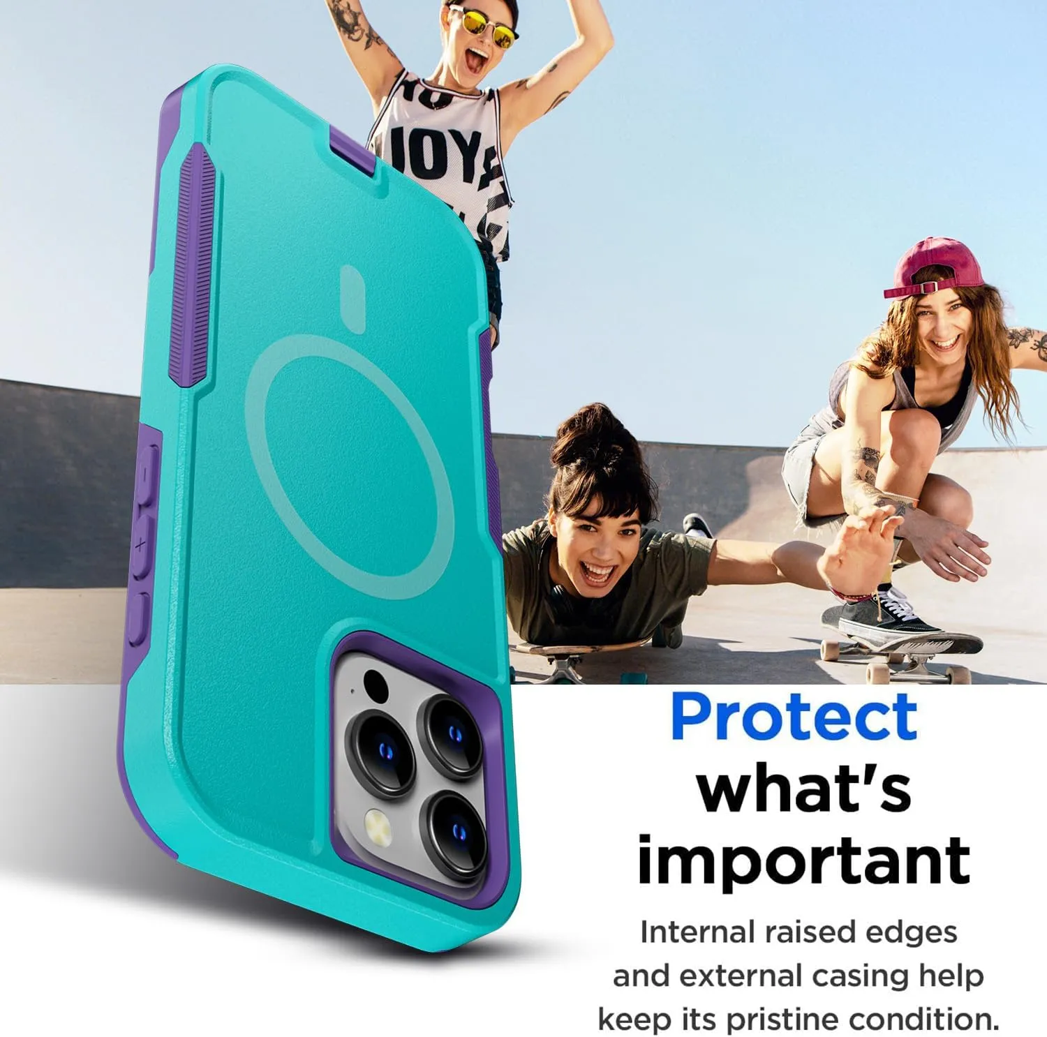 iPhone 16 Pro Case(6.3") Magnetic Heavy Duty Drop Protection Full Body Proof Military Protective