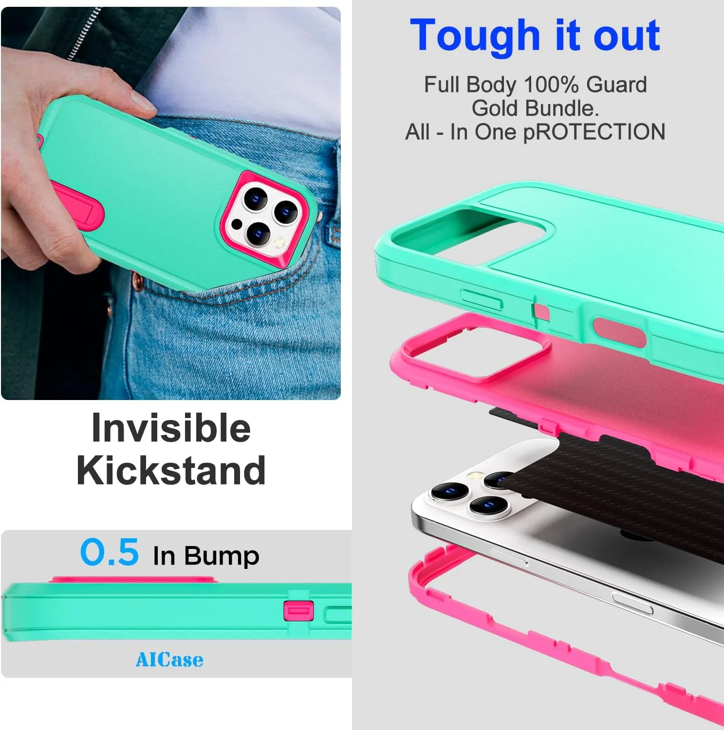 iPhone 16 Pro Case(6.3") Magnetic Heavy Duty Drop Protection Full Body Proof Military Protective