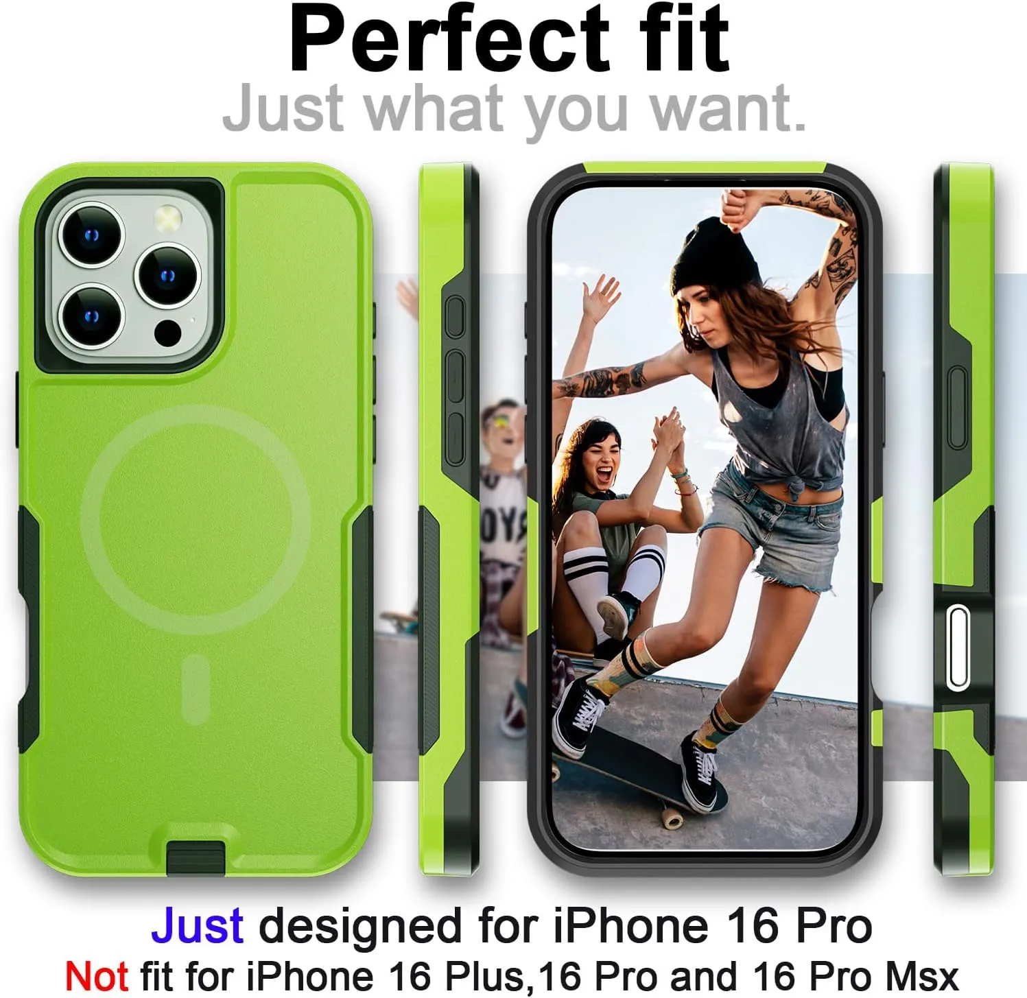 iPhone 16 Pro Case(6.3") Magnetic Heavy Duty Drop Protection Full Body Proof Military Protective