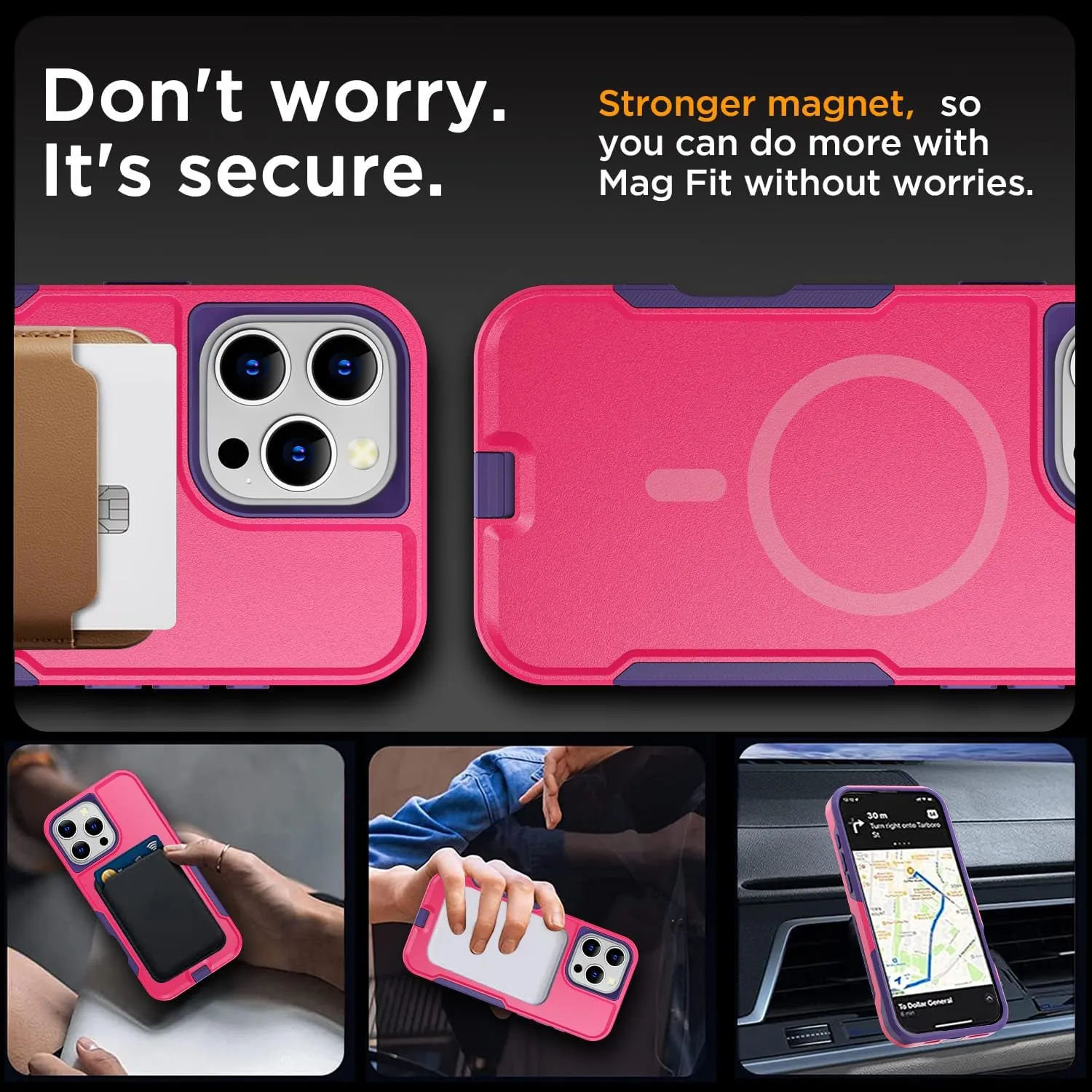 iPhone 16 Pro Case(6.3") Magnetic Heavy Duty Drop Protection Full Body Proof Military Protective