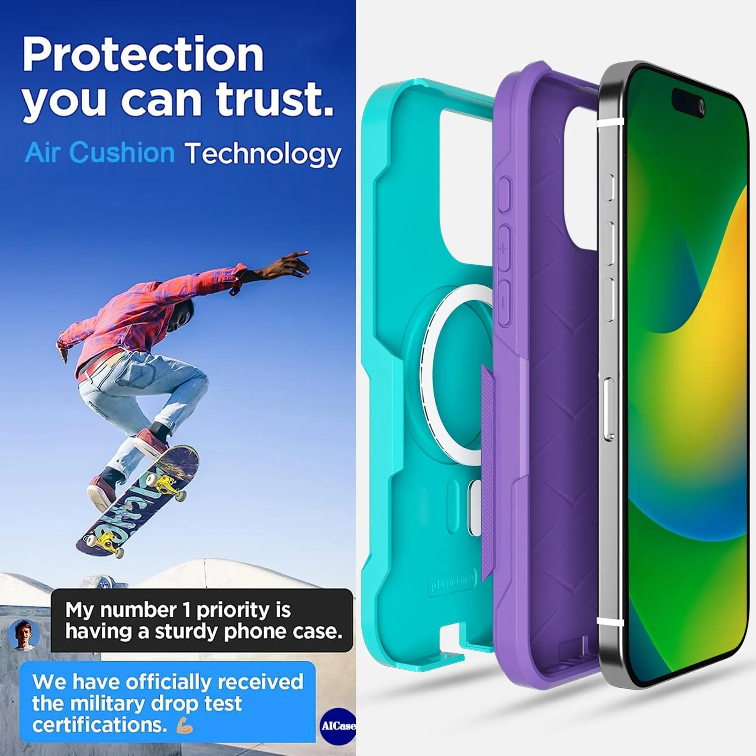 iPhone 16 Pro Case(6.3") Magnetic Heavy Duty Drop Protection Full Body Proof Military Protective