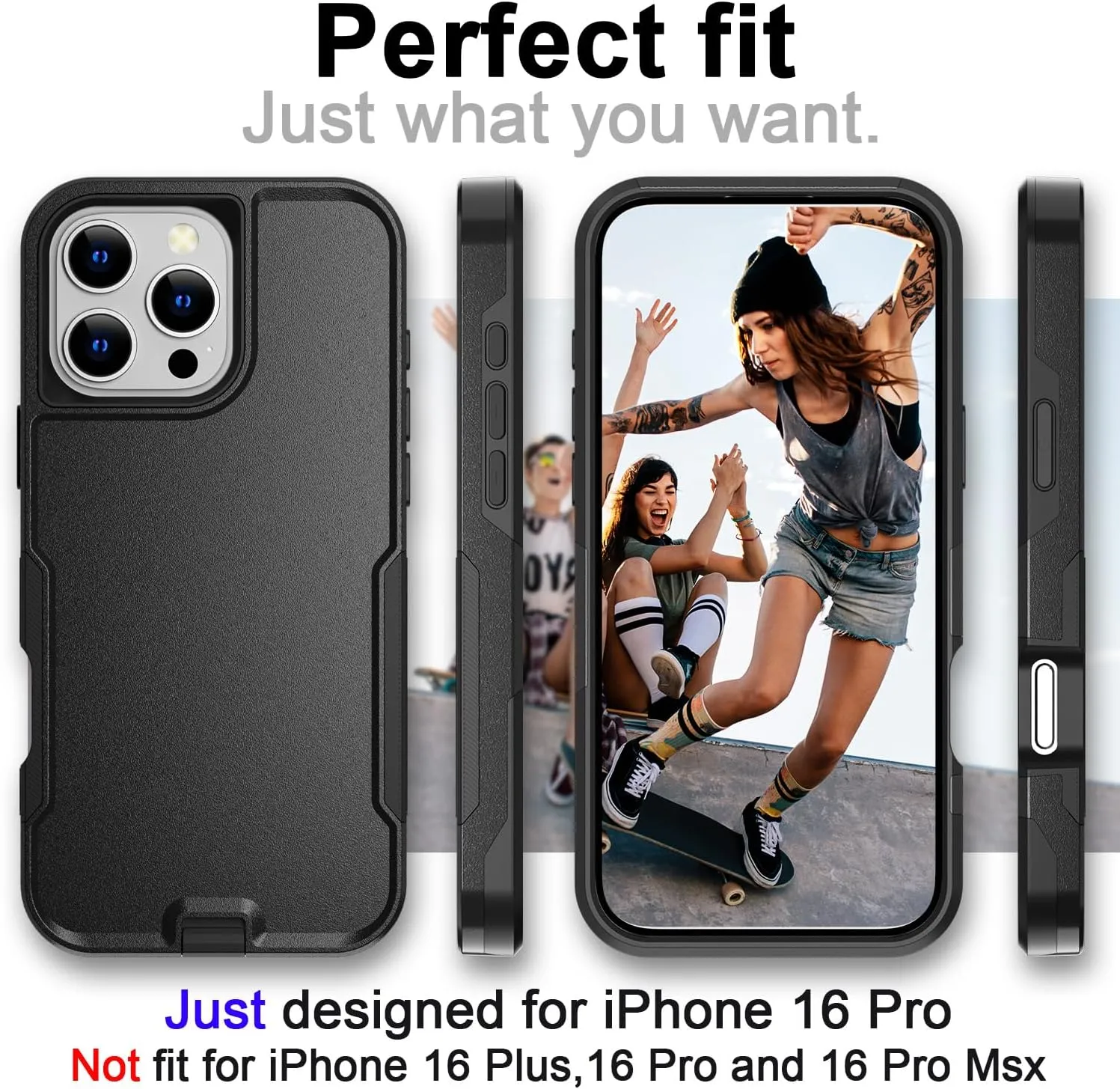 iPhone 16 Pro Case(6.3") Magnetic Heavy Duty Drop Protection Full Body Proof Military Protective