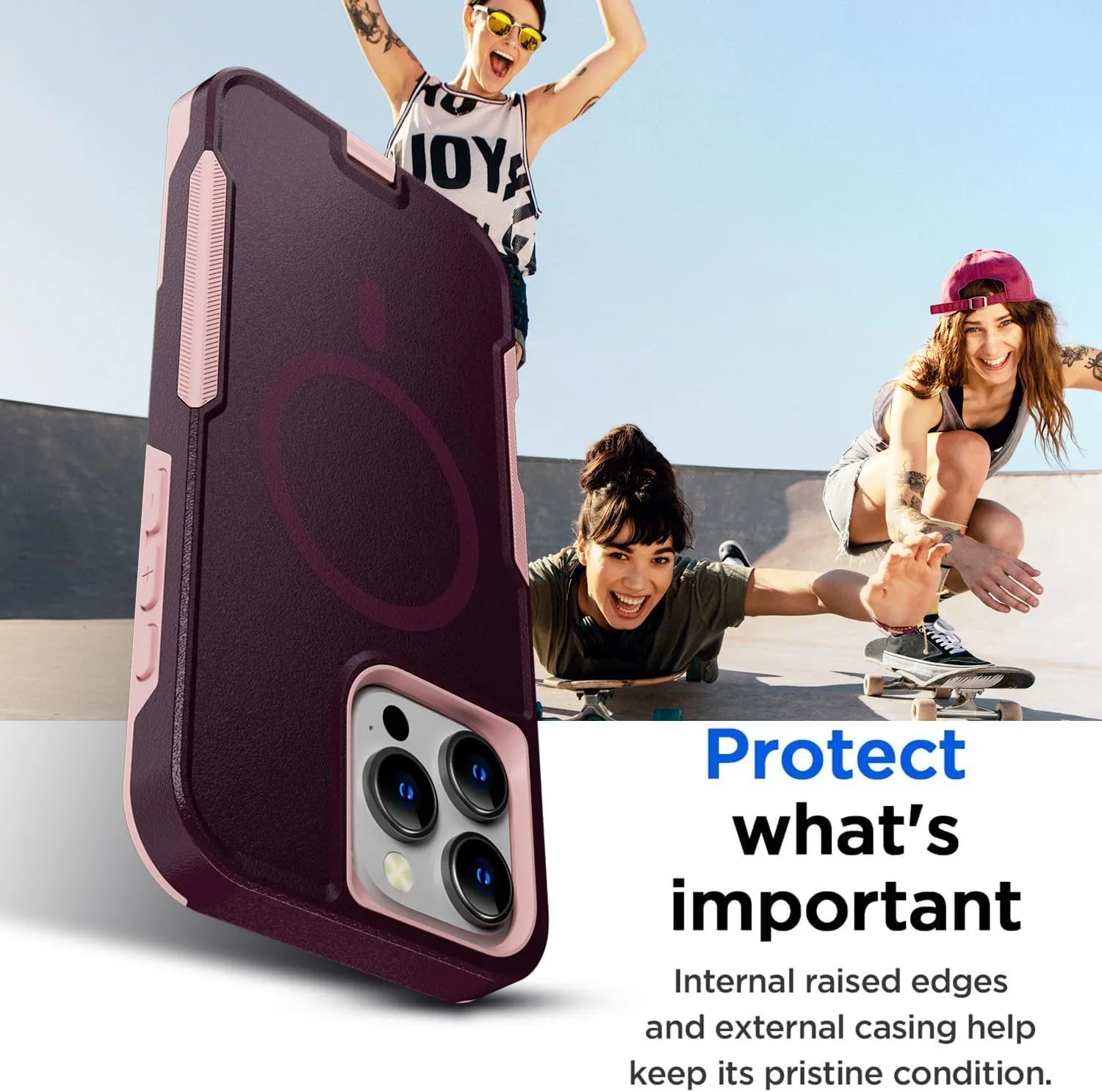 iPhone 16 Pro Case(6.3") Magnetic Heavy Duty Drop Protection Full Body Proof Military Protective