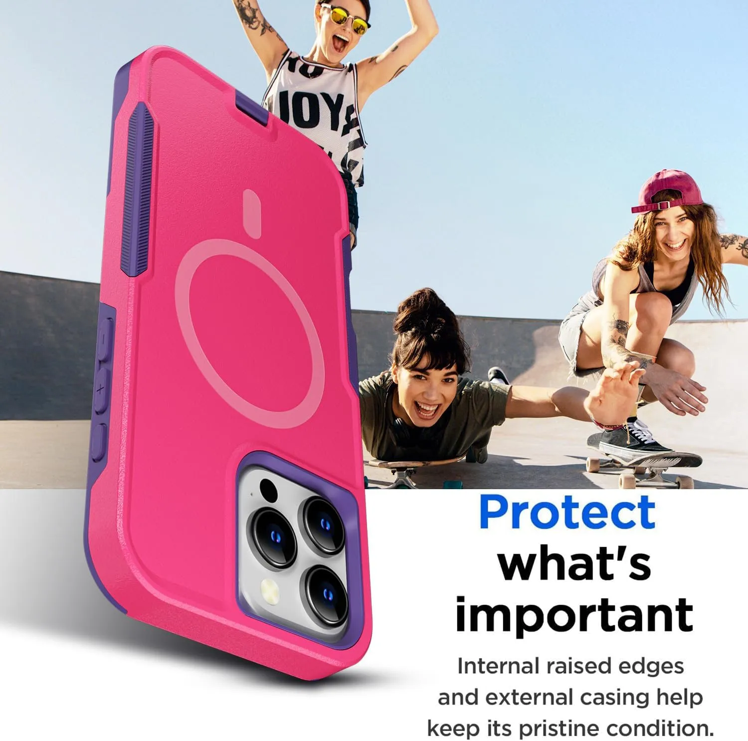 iPhone 16 Pro Case(6.3") Magnetic Heavy Duty Drop Protection Full Body Proof Military Protective