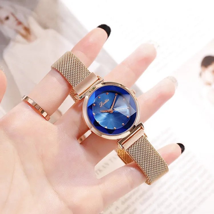 Irregular Mirror Mesh Strap Women's Watch