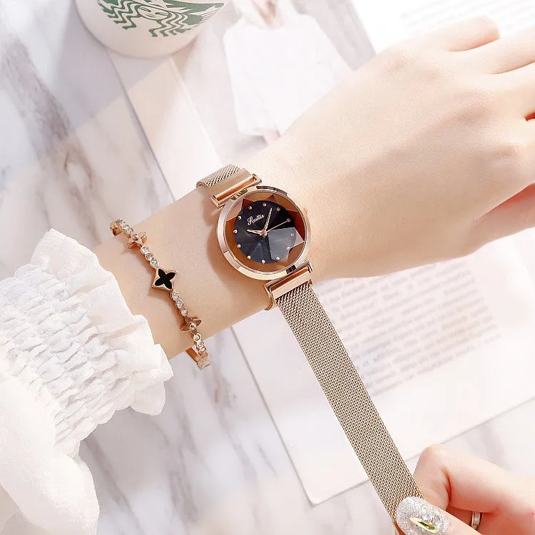 Irregular Mirror Mesh Strap Women's Watch