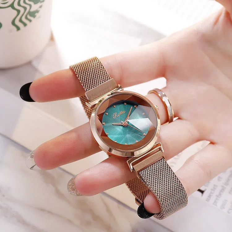 Irregular Mirror Mesh Strap Women's Watch