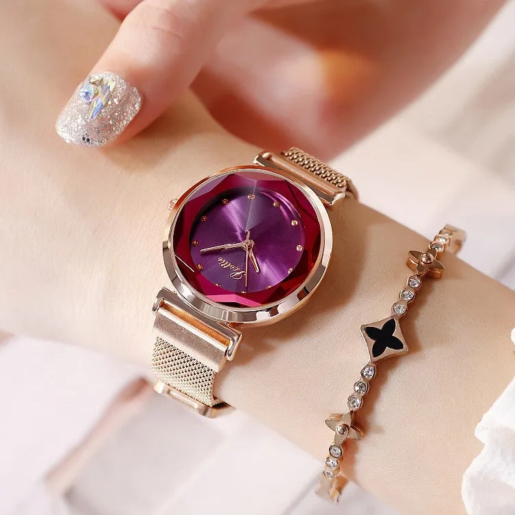 Irregular Mirror Mesh Strap Women's Watch