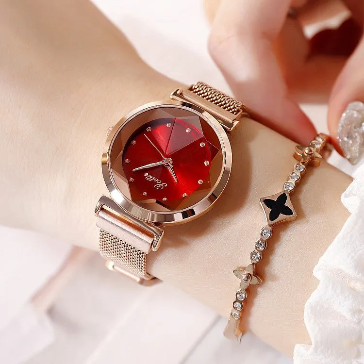 Irregular Mirror Mesh Strap Women's Watch