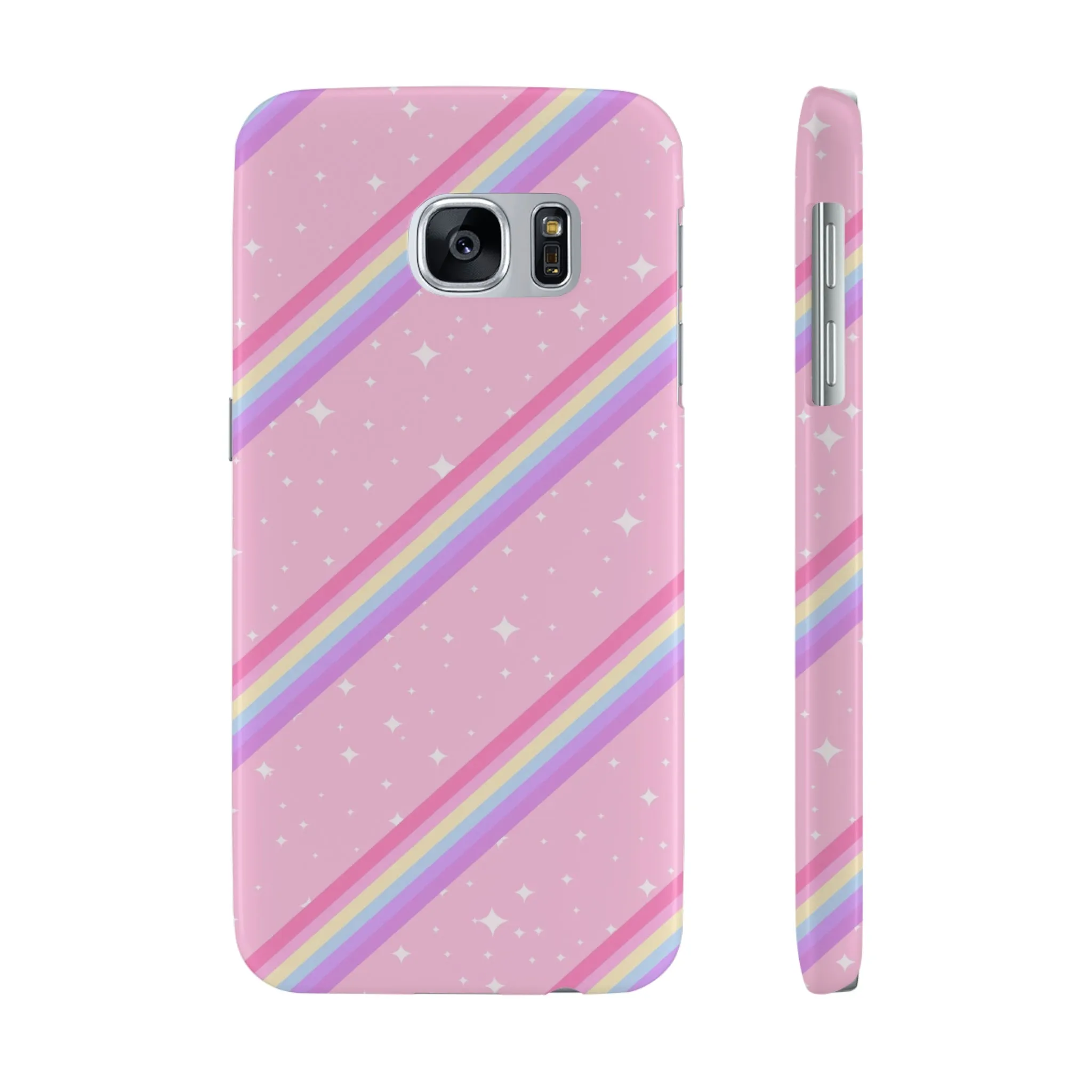 Kawaii Sparkle Cake Rainbow Beam Slim Phone Case