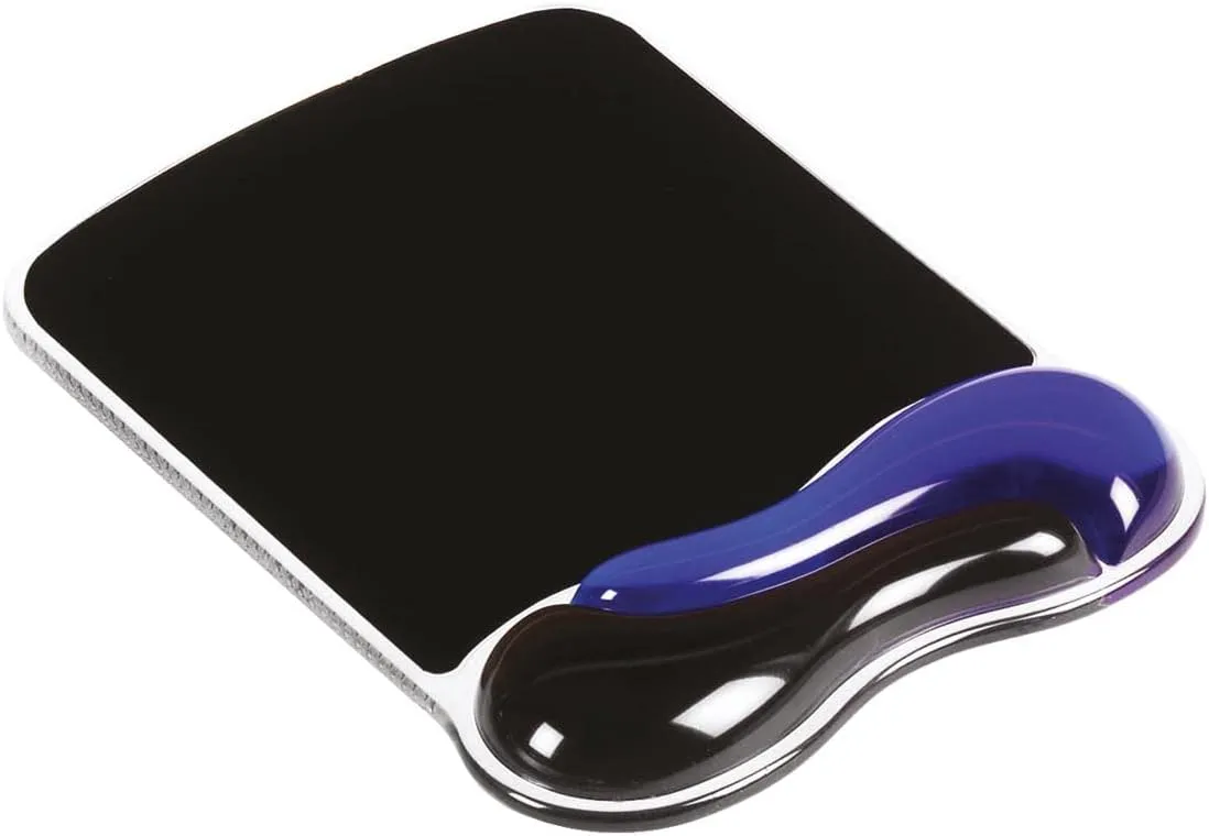 Kensington Ergonomic Mouse Mat with Gel Wrist Rest - Anti-Slip, Blue (62401)