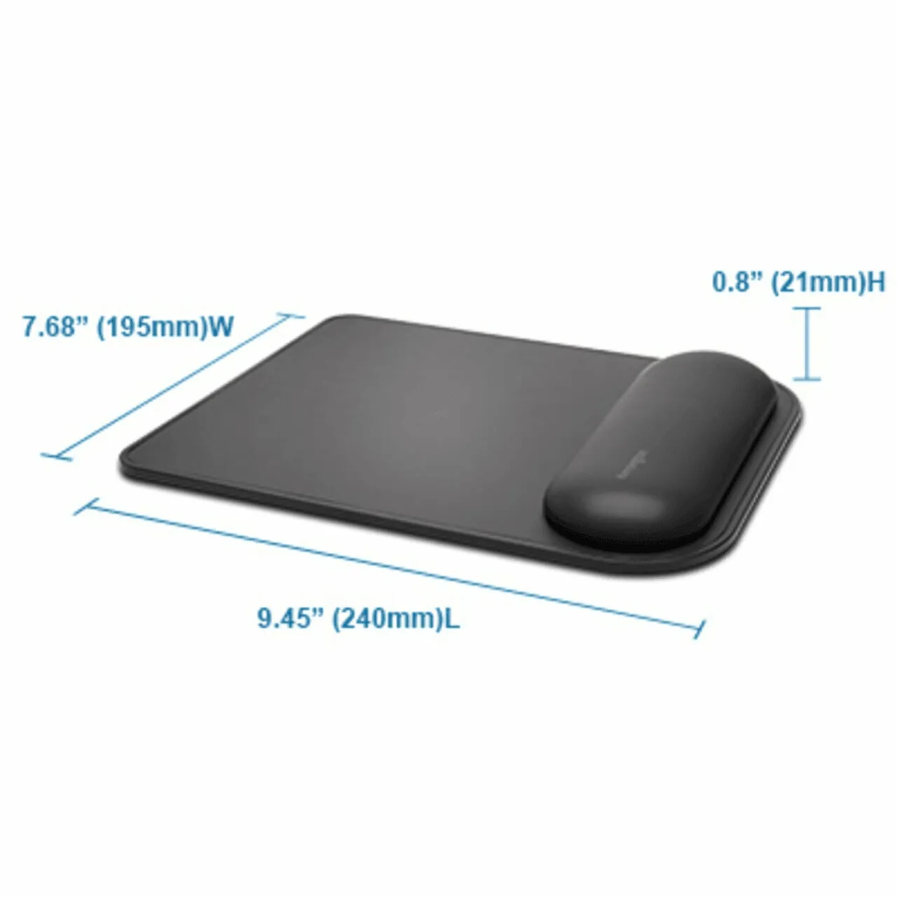 Kensington Ergosoft Mousepad Gel Wrist Rest Ergonomic Black Mouse Pad