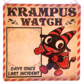 KRAMPUS WATCH Embossed Tin Sign