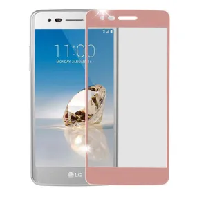 LG Aristo 2 Plus Case, Aristo 2, LG Tribute Dynasty, Rebel 3, Zone 4, Premium Full Screen HD Tempered Glass Ultra Thin Scratch Free Screen Protector - Rose Gold