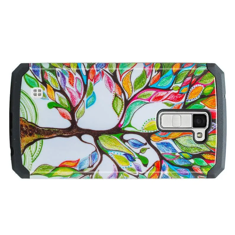 LG K8 Case | LG Escape 3 Case, Slim Hybrid Dual Layer Armor Case Cover for LG K8 | Escape 3 - Colorful Tree