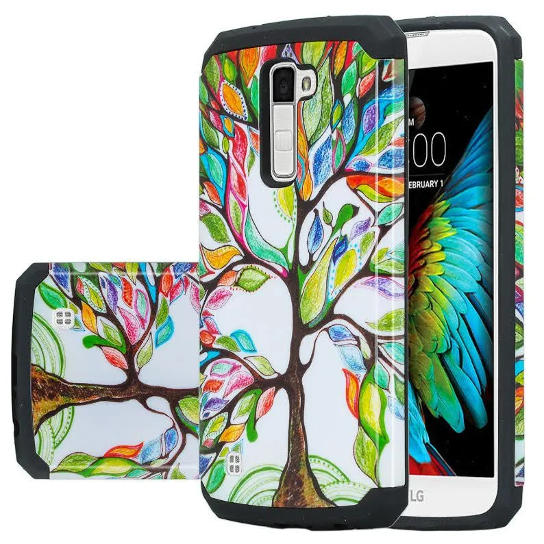 LG K8 Case | LG Escape 3 Case, Slim Hybrid Dual Layer Armor Case Cover for LG K8 | Escape 3 - Colorful Tree