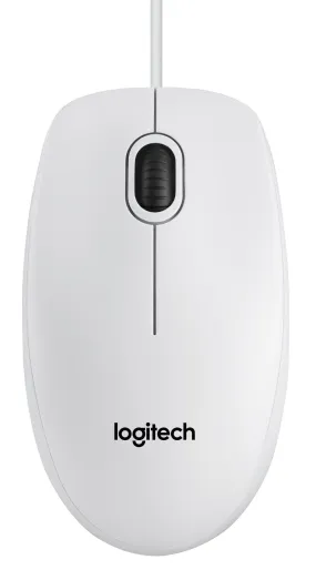 Logitech B100 Wired Mouse Usb Type-A Optical 1000 Dpi White