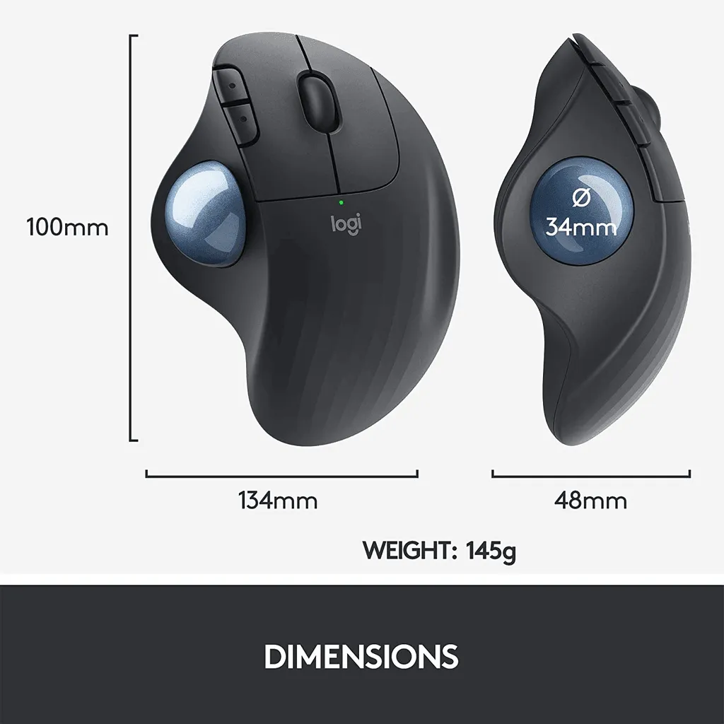 Logitech Ergo M575 Wireless Trackball Mouse Ergonomic