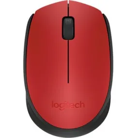 Logitech M171 Wireless Mouse - Wireless - Radio Frequency - Red, Black - USB - 1000 dpi - Scroll Wheel - Symmetrical