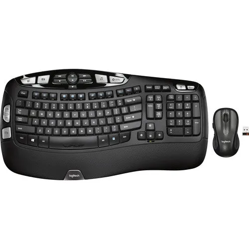 Logitech MK550 Wireless Wave Keyboard/Laser Mouse Combo, USB, RF, Laser Mouse, Scroll Wheel, Black - 920-002555