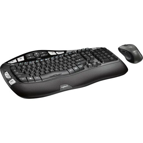 Logitech MK550 Wireless Wave Keyboard/Laser Mouse Combo, USB, RF, Laser Mouse, Scroll Wheel, Black - 920-002555