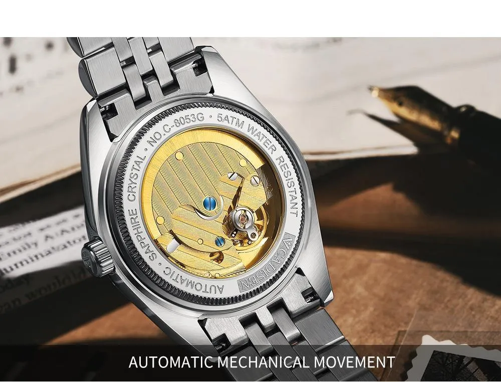 Luxury Automatic Watch Business Sport Stainless Steel Waterproof Watch Men's Mechanical Watch