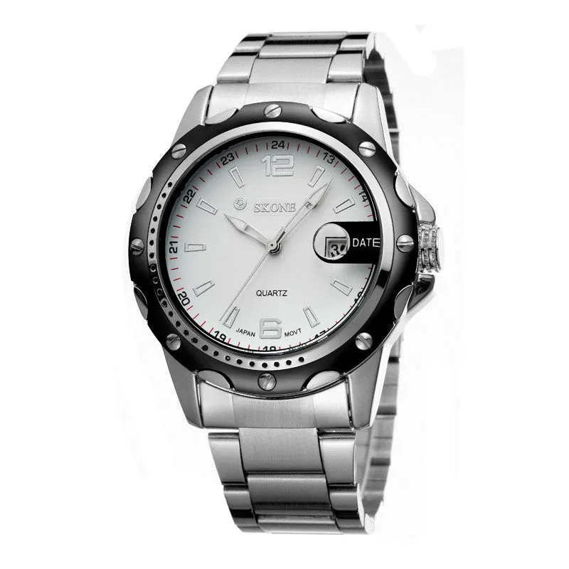 Luxury Brand Oirignal Quartz Wristwatches With Date Full Steel Business Casual Watches Men Watch