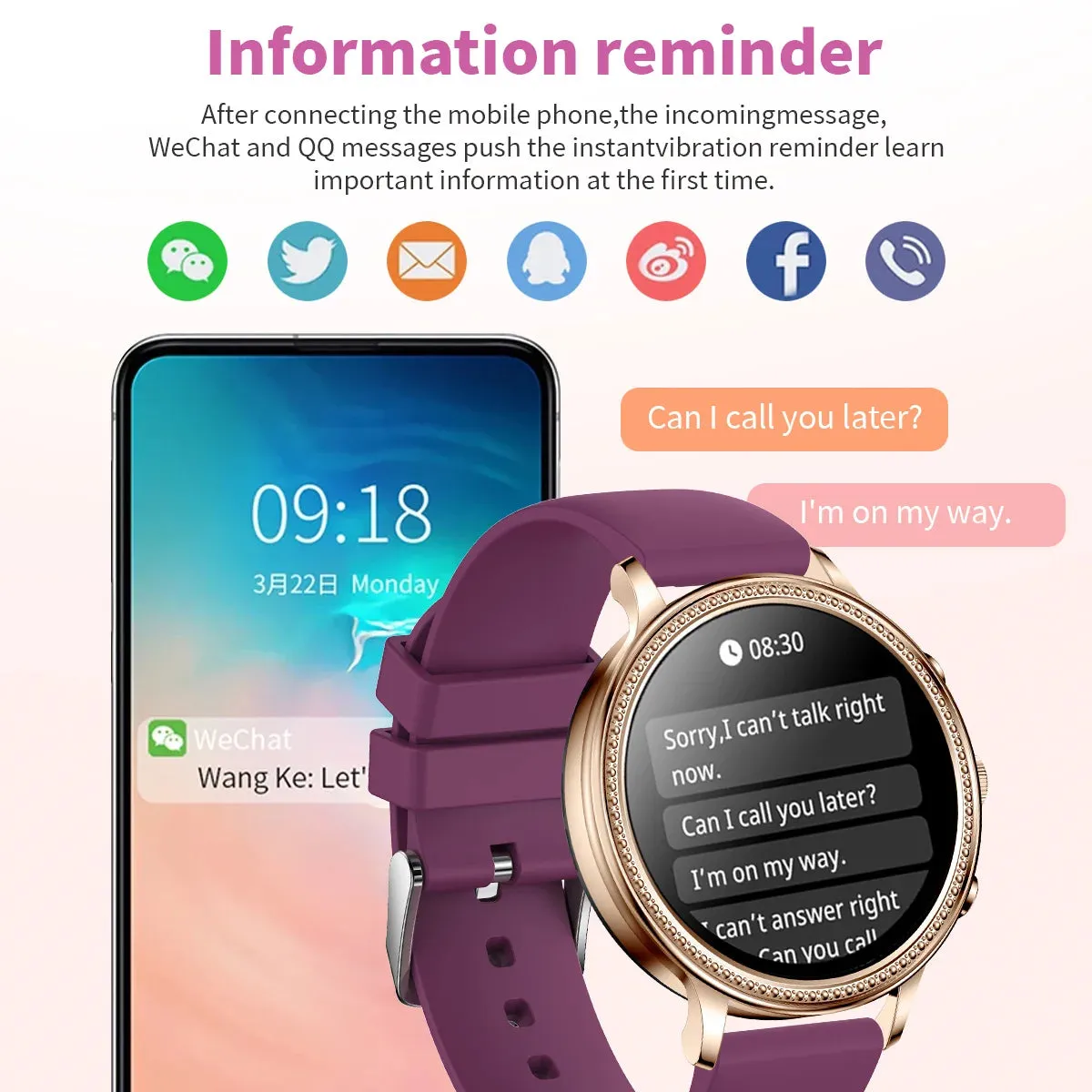 Luxury Smart Watches For Women Bluetooth Call Connected Phone Women Watch Health Monitor Sports Smartwatch 2023 Women Gift