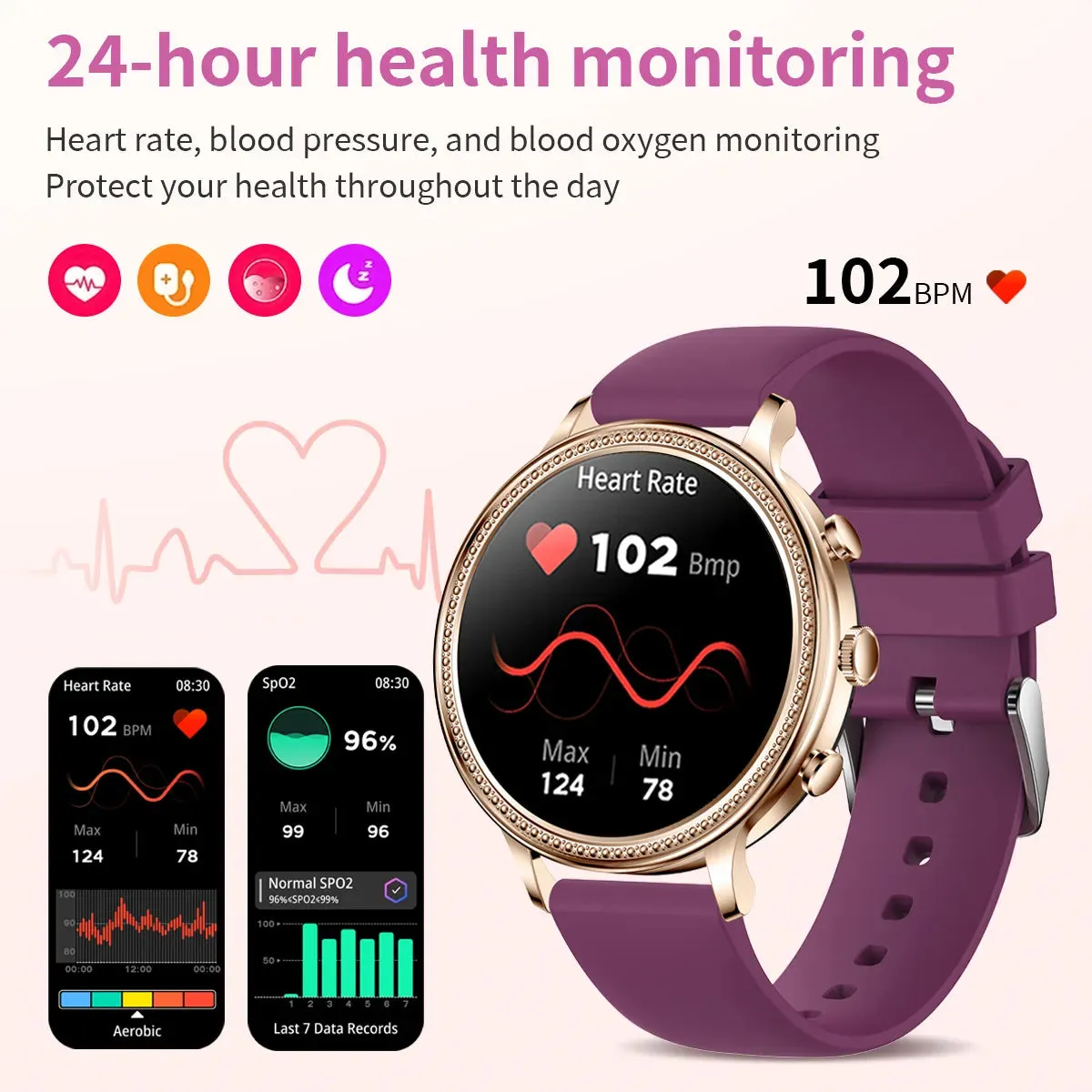 Luxury Smart Watches For Women Bluetooth Call Connected Phone Women Watch Health Monitor Sports Smartwatch 2023 Women Gift