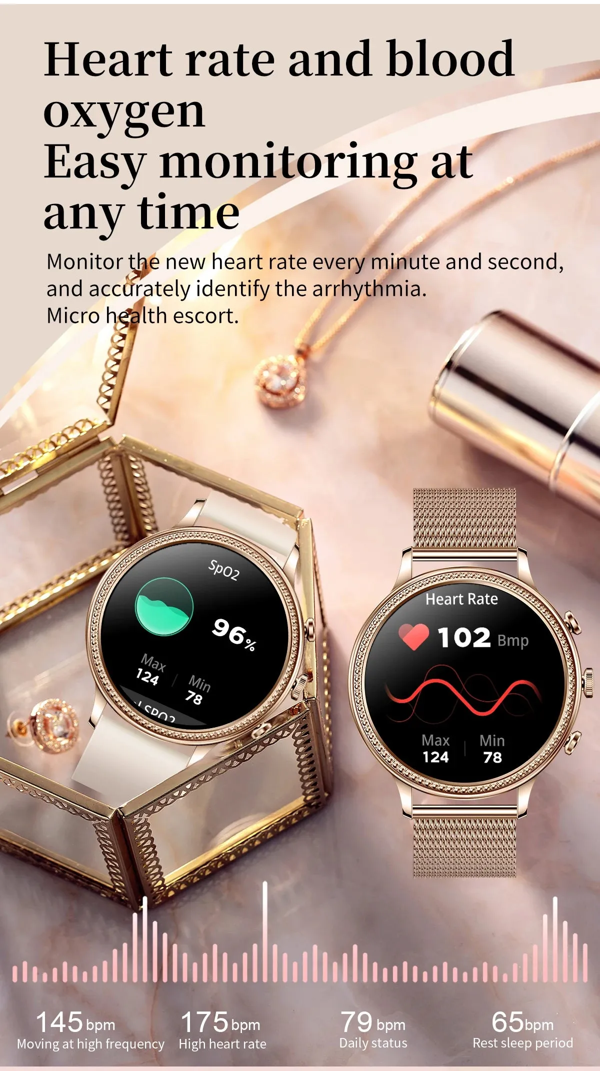 Luxury Smart Watches For Women Bluetooth Call Connected Phone Women Watch Health Monitor Sports Smartwatch 2023 Women Gift