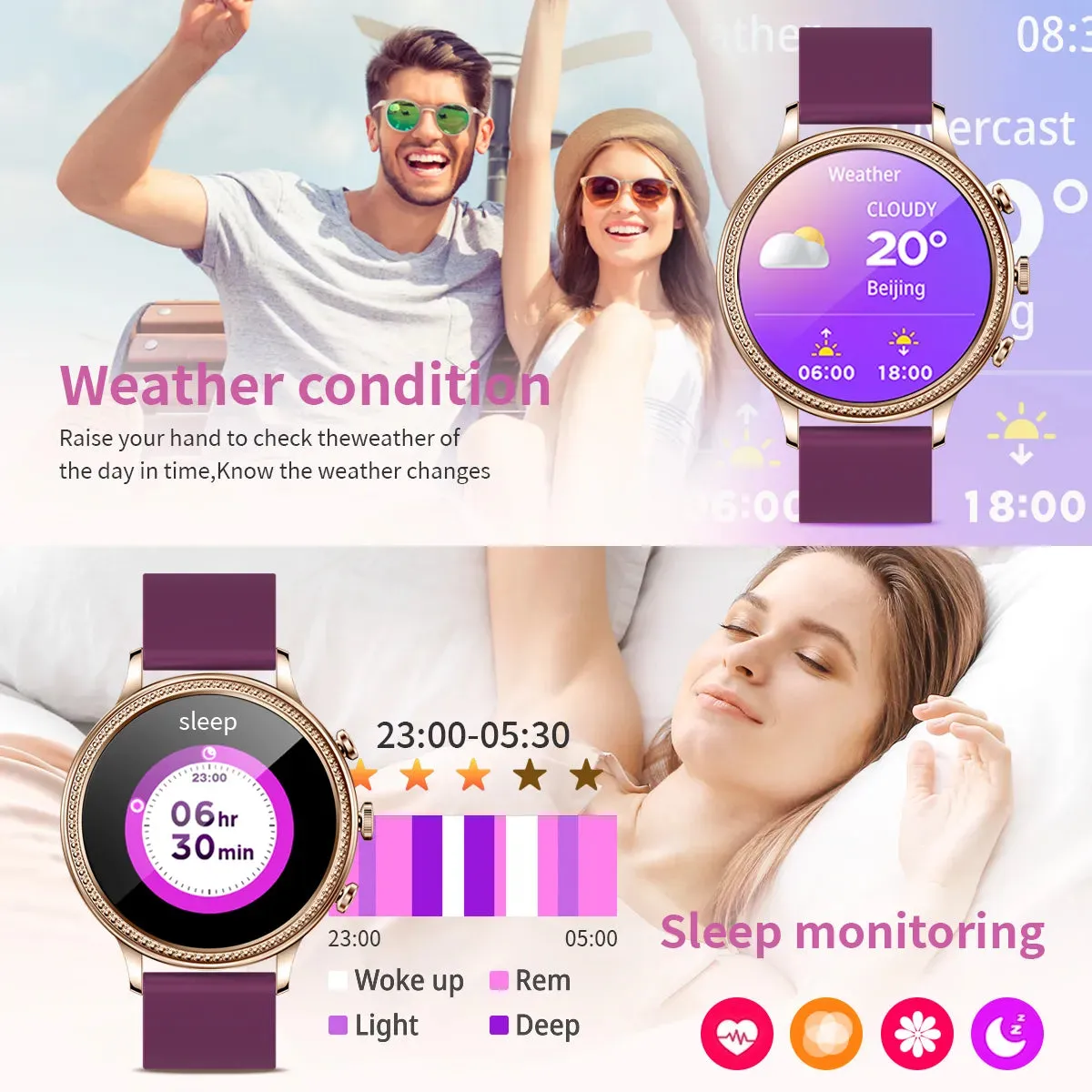 Luxury Smart Watches For Women Bluetooth Call Connected Phone Women Watch Health Monitor Sports Smartwatch 2023 Women Gift