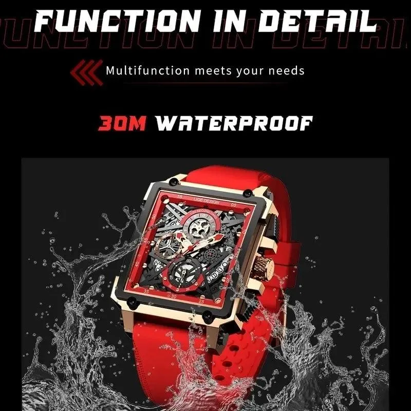 Luxury Waterproof Square Quartz Men's Simple Watches SCWZXC08