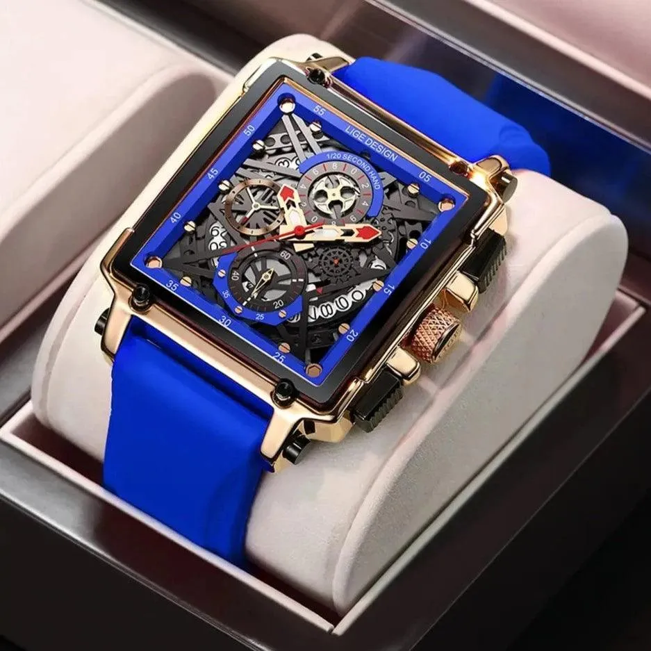 Luxury Waterproof Square Quartz Men's Simple Watches SCWZXC08