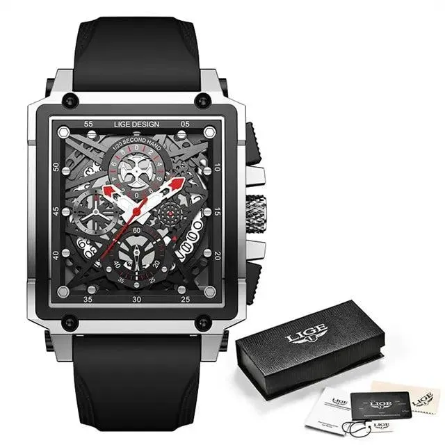 Luxury Waterproof Square Quartz Men's Simple Watches SCWZXC08