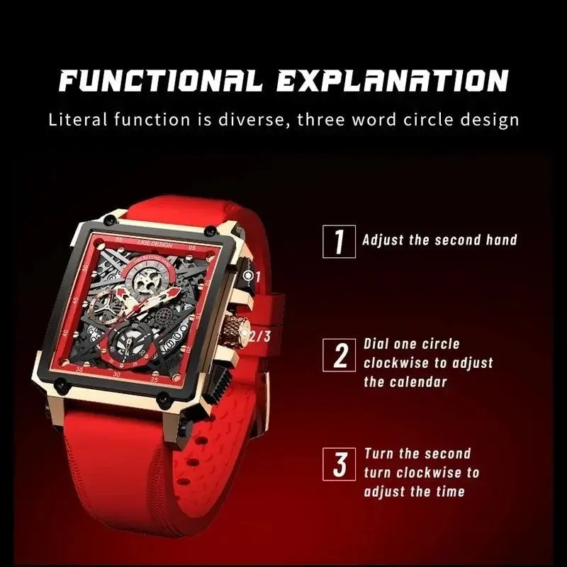 Luxury Waterproof Square Quartz Men's Simple Watches SCWZXC08