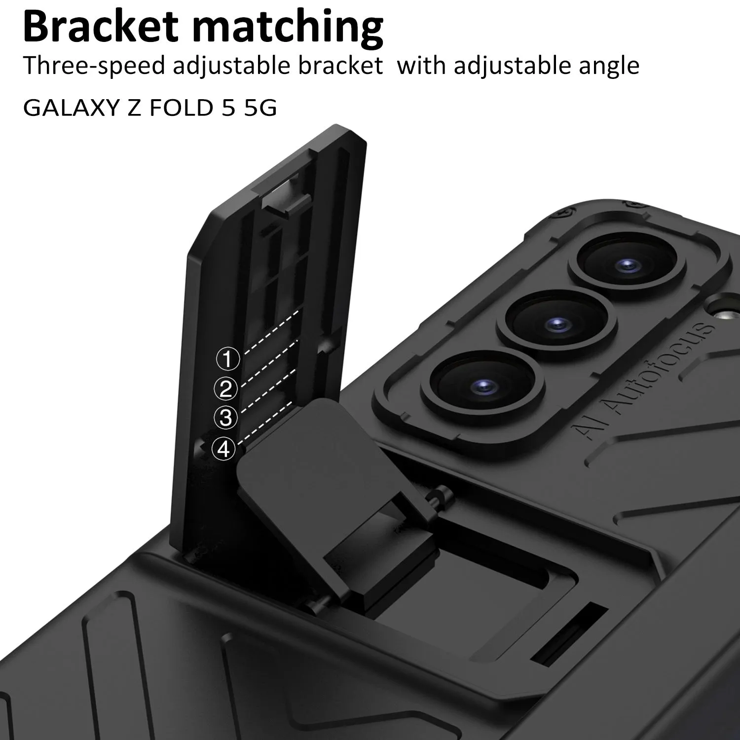 Magnetic Kickstand Folding Armor Phone Case With Pen Slot Holde For Samsung Galaxy Z Fold 5