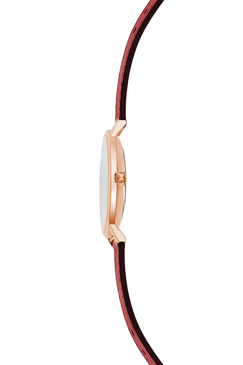 Major Rose Gold Tone Red Strap Watch, 35mm