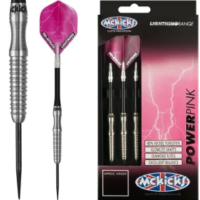 *McKicks Power Pink Darts - Steel Tip Tungsten - Lightning Range