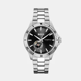 Men Automatic Black Dial Analog Stainless Steel Watch 1514202