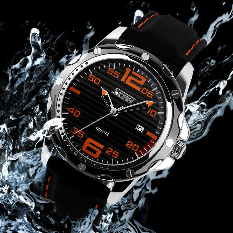 Men sports watches men military wristwatches Men silicone strap quartz wristwatch Men's fashion casual watch