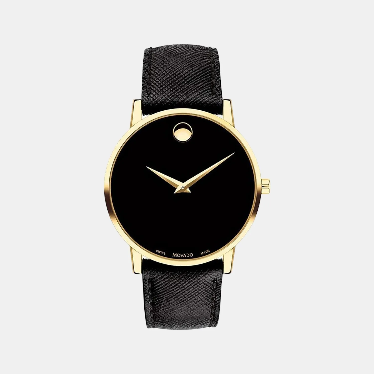 Men's Black Analog Leather Watch 607195