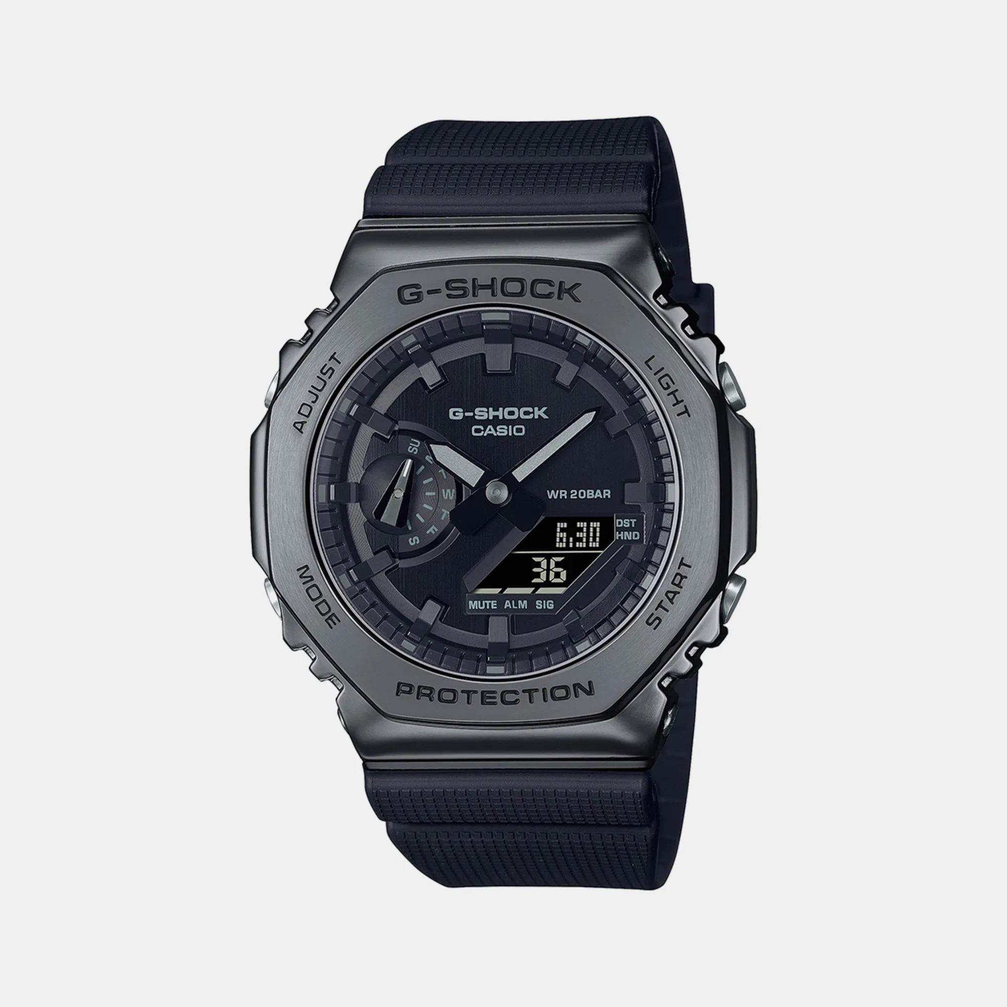 Men's Black IP Analog-Digital Resin Watch G1371 - GM-2100BB-1ADR