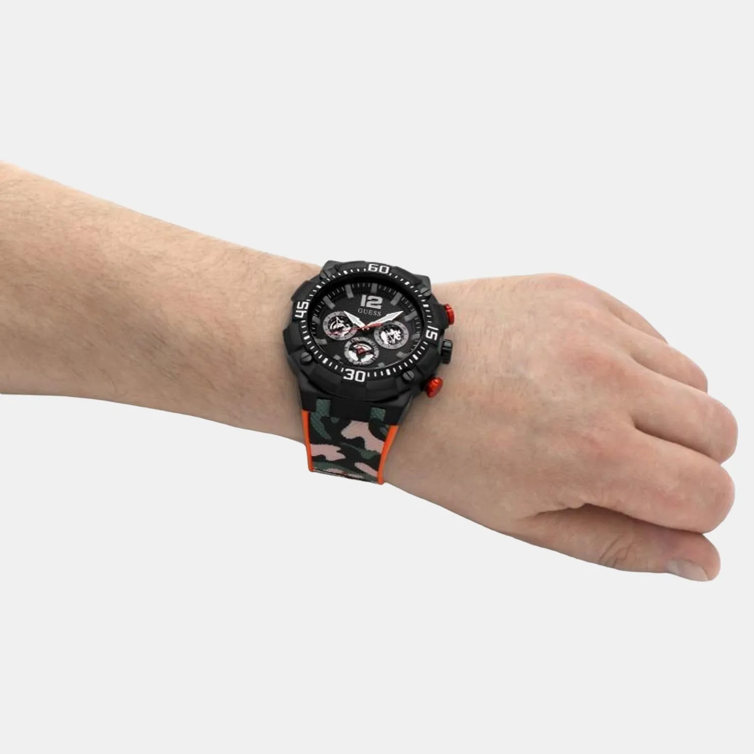 Men's Black Silicon Chronograph Watch GW0264G2