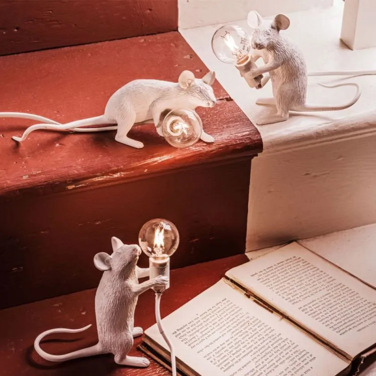 Mouse Table Lamp With Lightbulb Available in 3 Styles