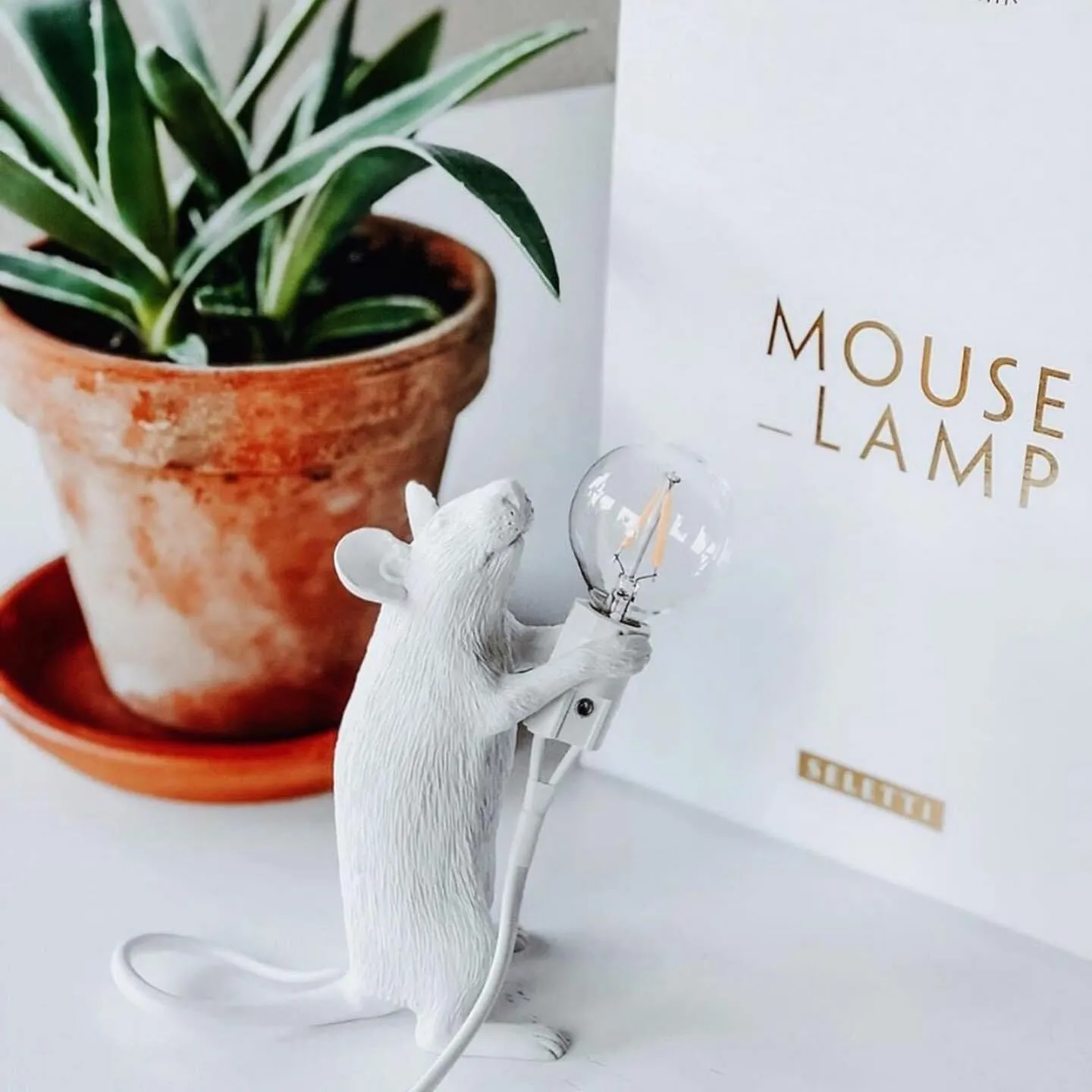 Mouse Table Lamp With Lightbulb Available in 3 Styles