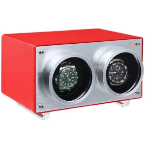 MOZSLY® Double Watch Winder - Red Leather