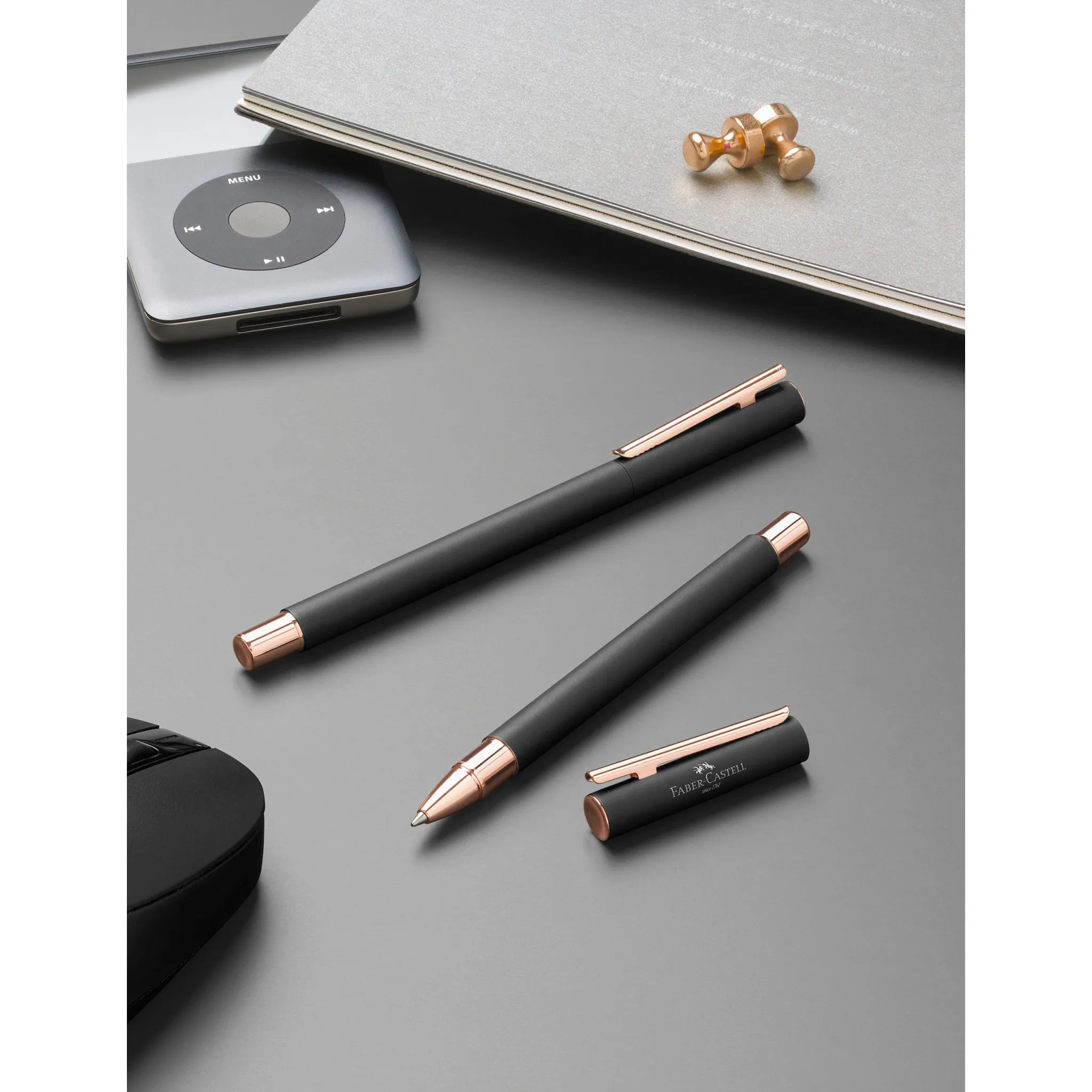 NEO Slim Rollerball Pen, Black Matte & Rose Gold - #343114