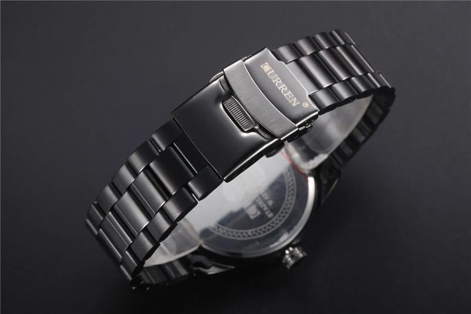 New CURREN Luxury Brand Full Stainless Steel Analog Display Date Men's Quartz Watch Business Watch Men Watch